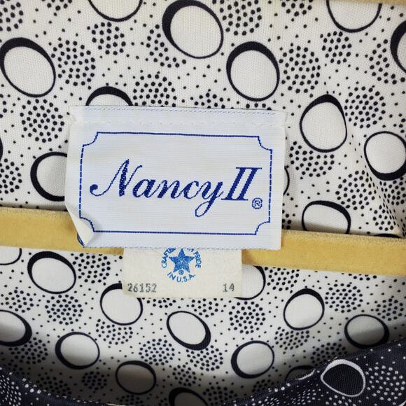 Vintage Printed Layered Blouse Size 14 - Picture 3 of 12